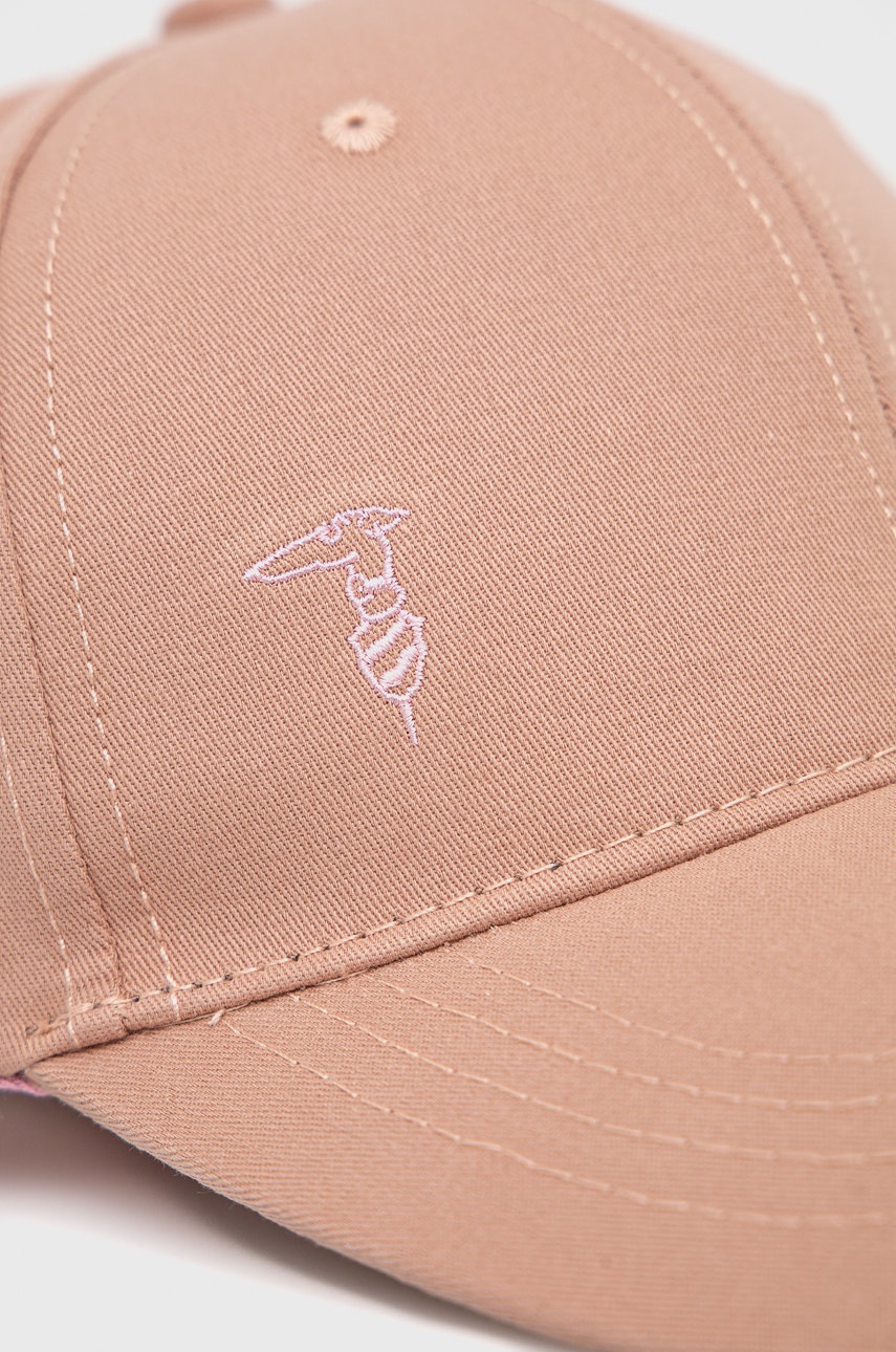 

Хлопковая кепка Trussardi цвет розовый однотонная