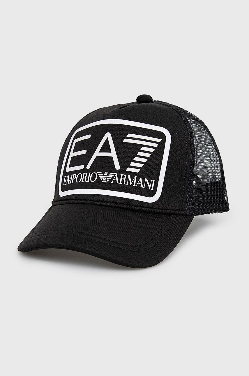 EA7 Emporio Armani caciula culoarea negru, cu imprimeu