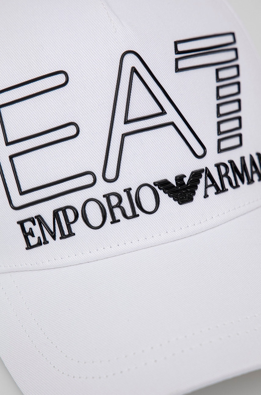 

Кепка EA7 Emporio Armani колір білий з аплікацією