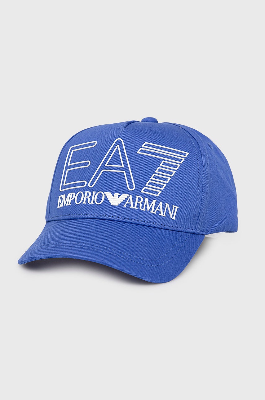 

Шапка EA7 Emporio Armani с апликация, Син
