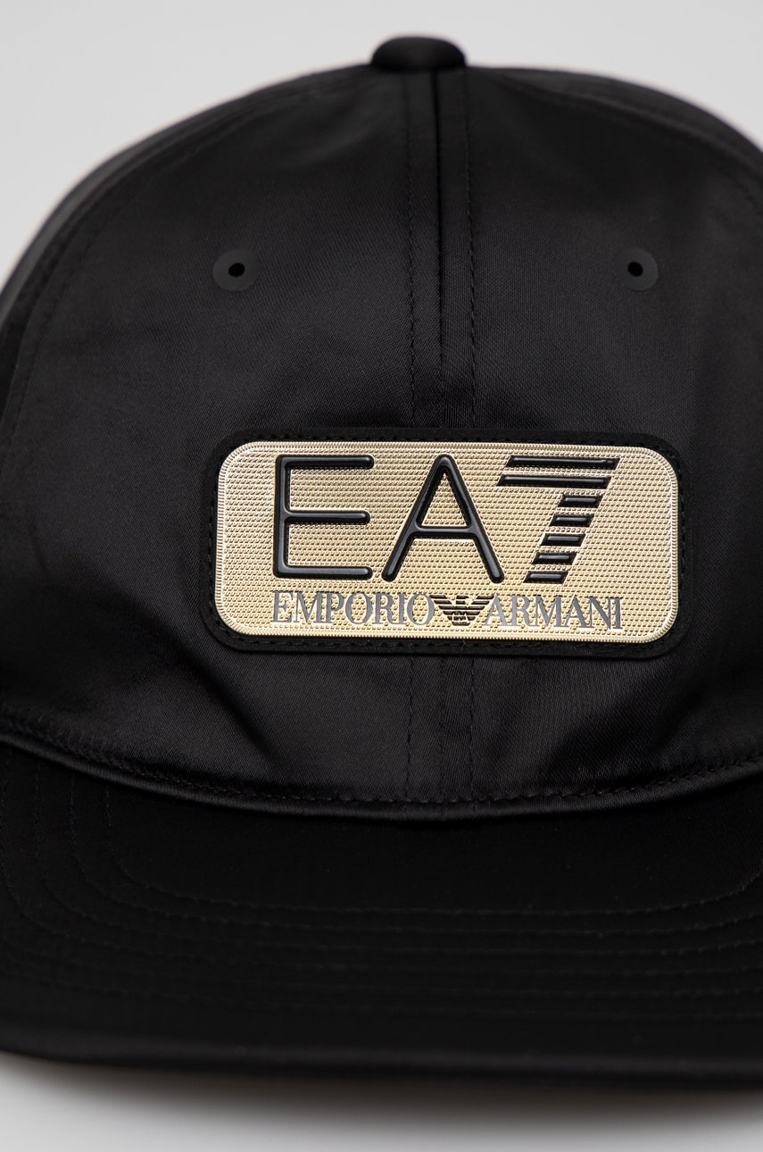 

Кепка EA7 Emporio Armani колір чорний з аплікацією