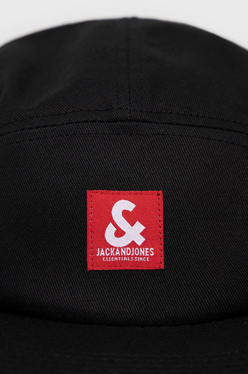 

Хлопковая кепка Jack & Jones цвет чёрный с аппликацией