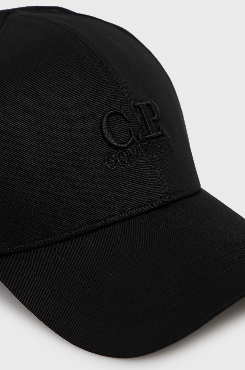 

Хлопковая кепка C.P. Company цвет чёрный с аппликацией