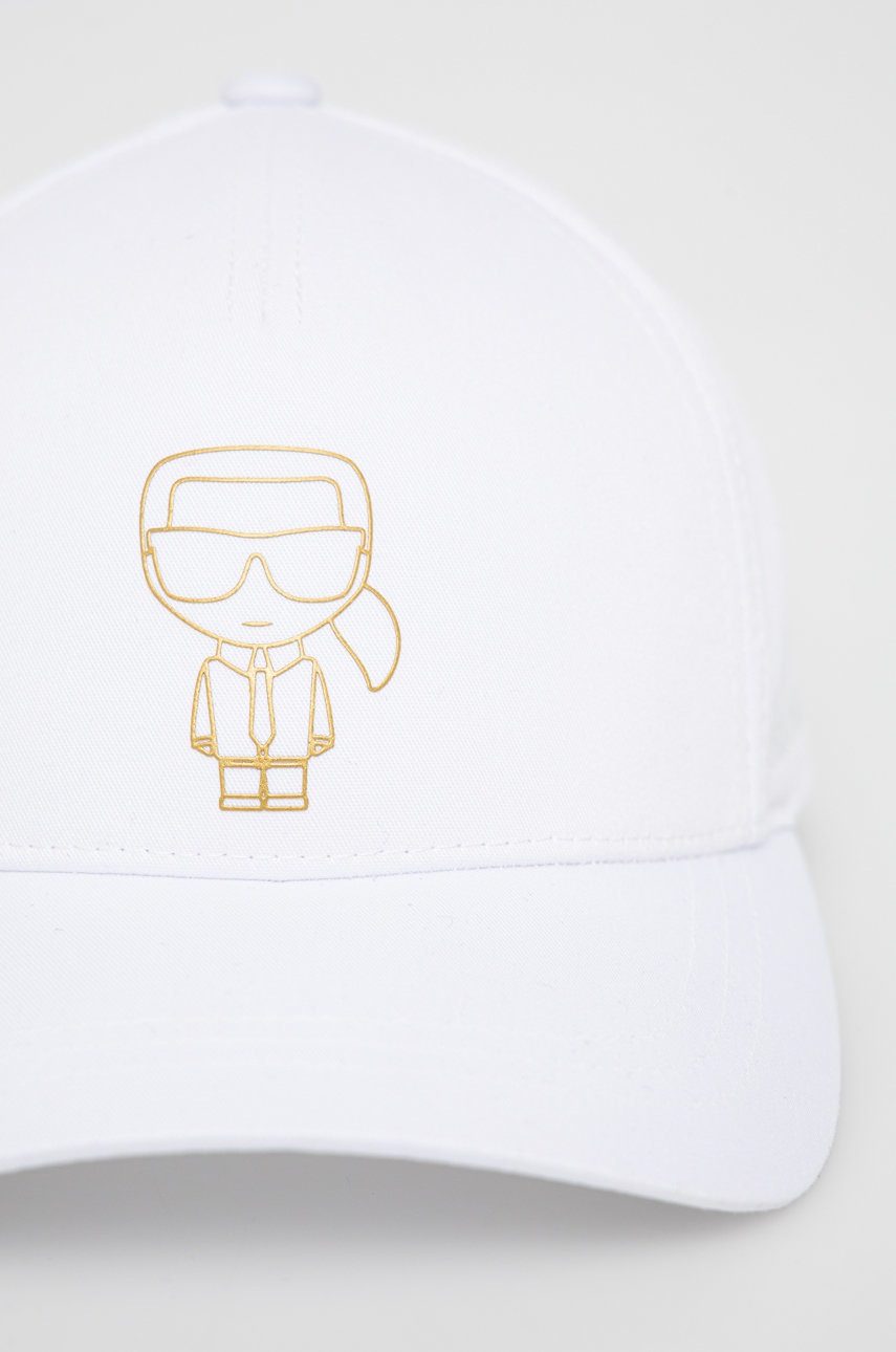 

Кепка Karl Lagerfeld колір білий з принтом