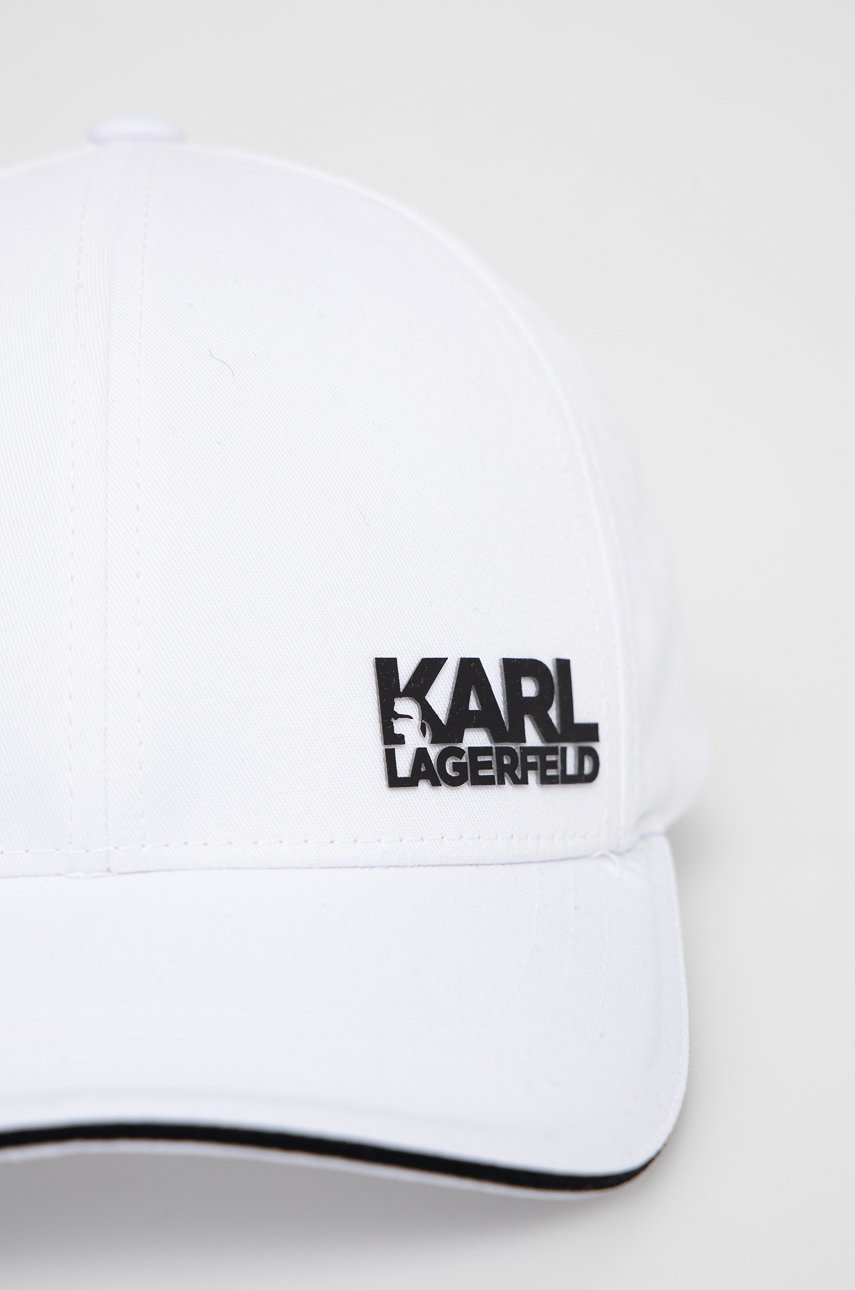 

Кепка Karl Lagerfeld колір білий з принтом