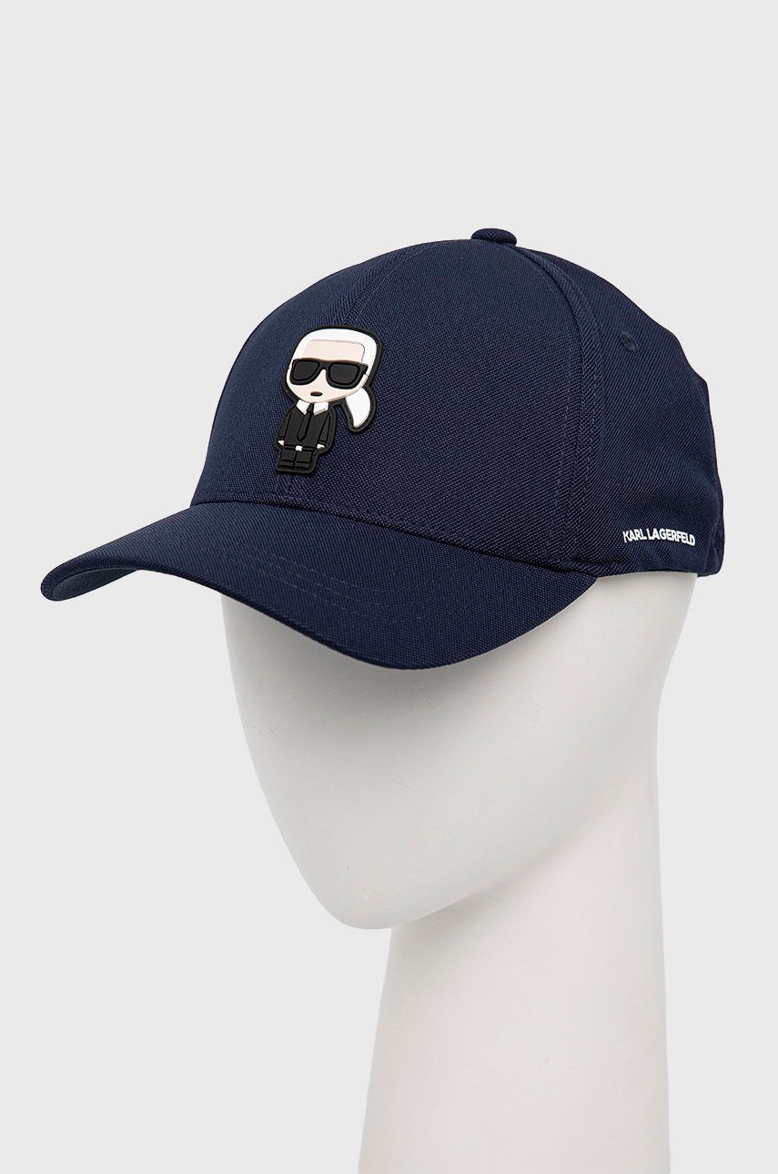Karl Lagerfeld șapcă culoarea albastru marin, cu imprimeu
