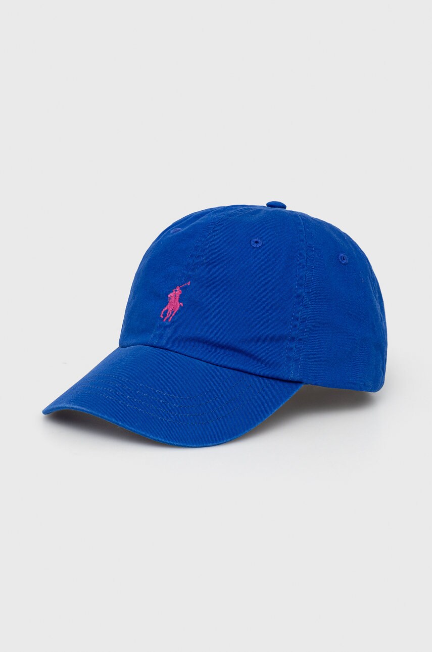 

Памучна шапка Polo Ralph Lauren в тъмносиньо с апликация, Тъмносин