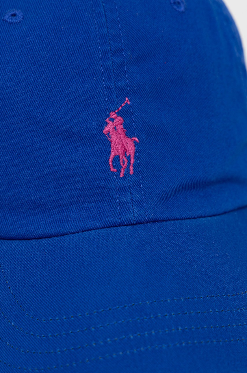 

Хлопковая кепка Polo Ralph Lauren цвет синий с аппликацией