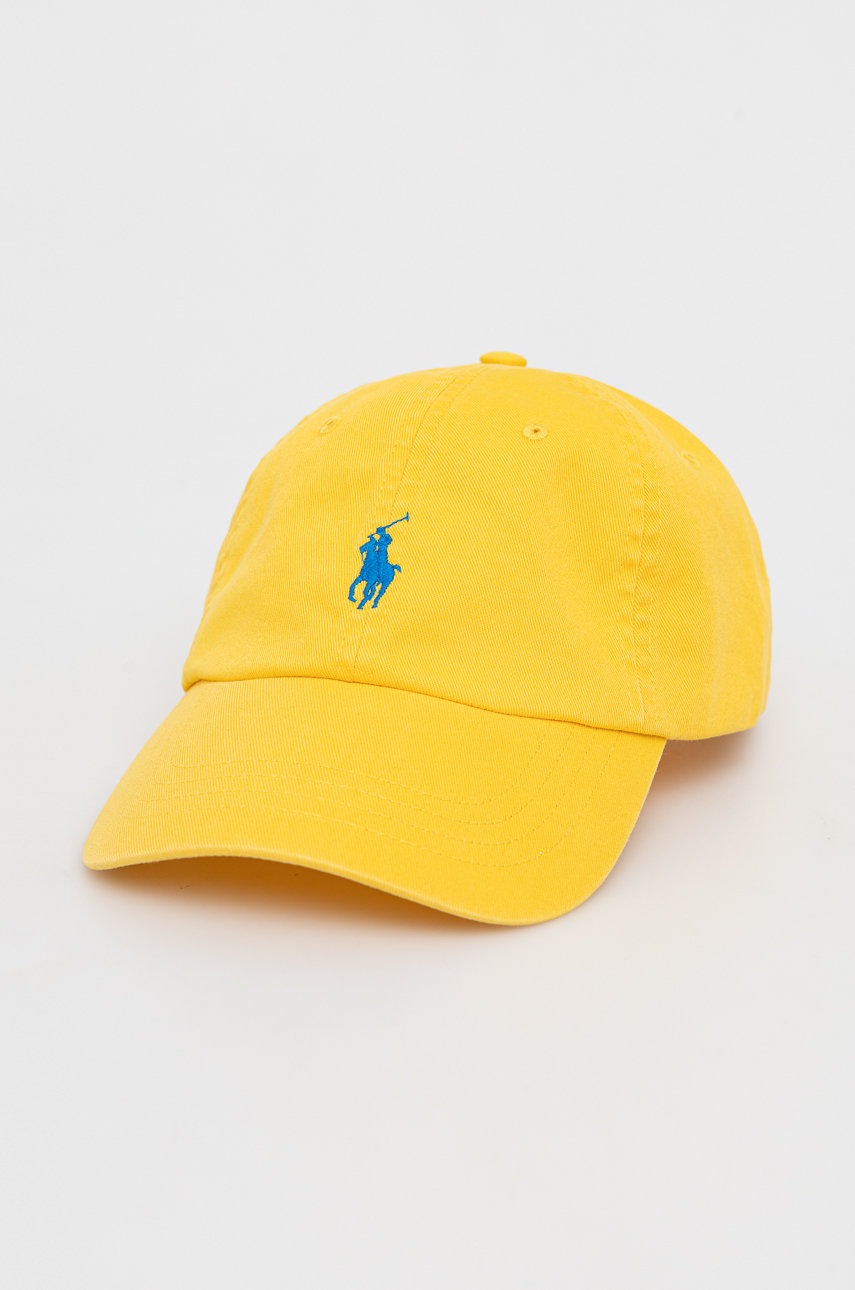 

Хлопковая кепка Polo Ralph Lauren цвет жёлтый с аппликацией