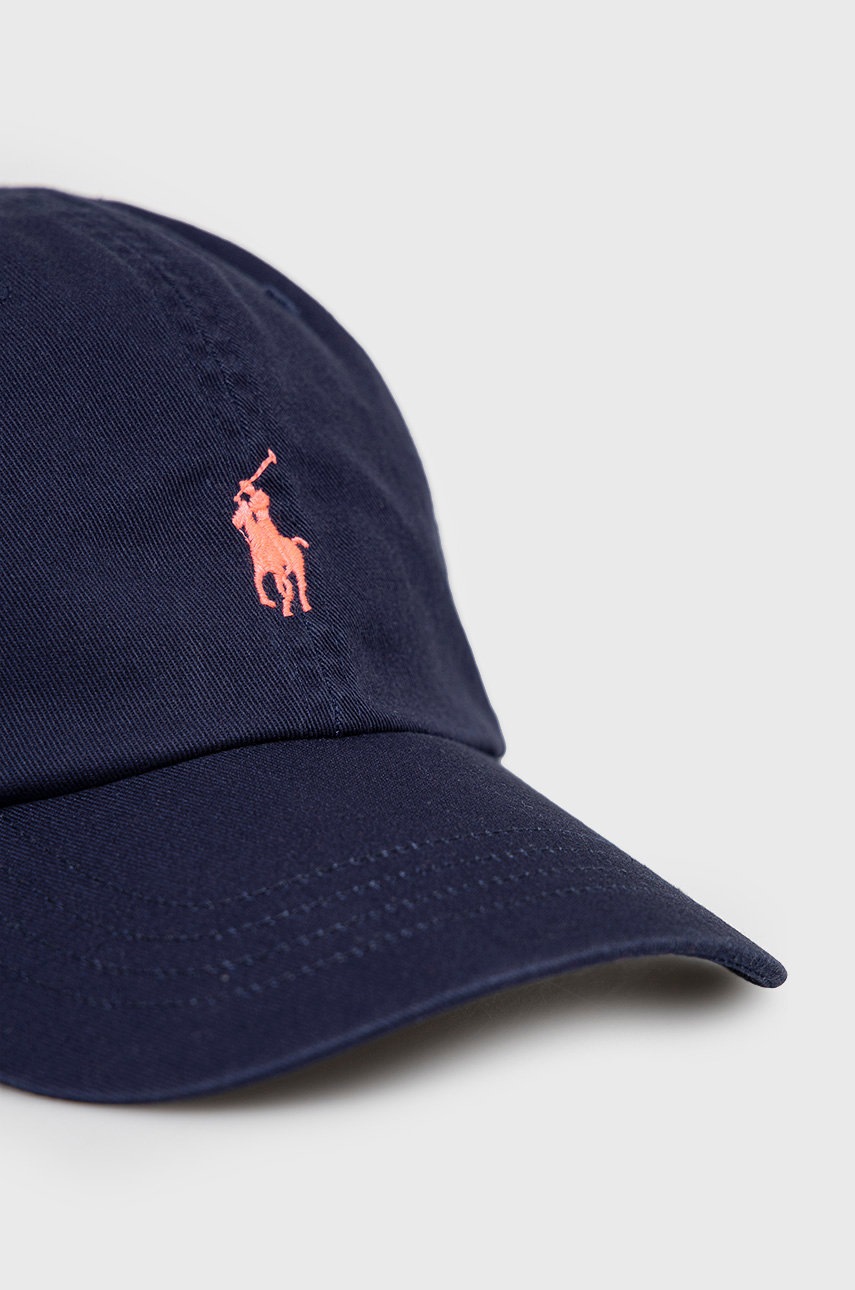 

Хлопковая кепка Polo Ralph Lauren цвет синий с аппликацией