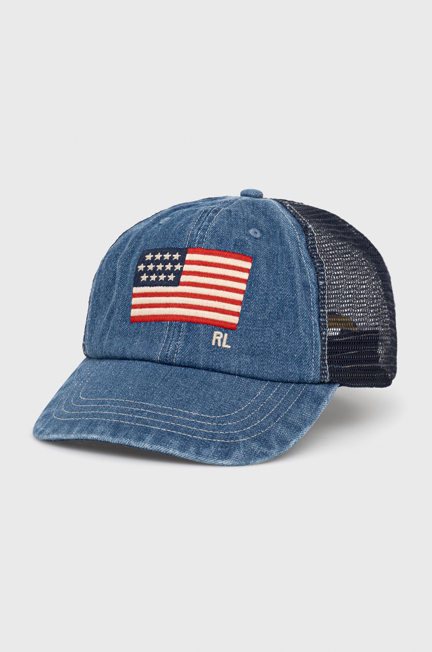 

Шапка Polo Ralph Lauren в тъмносиньо с апликация, Тъмносин
