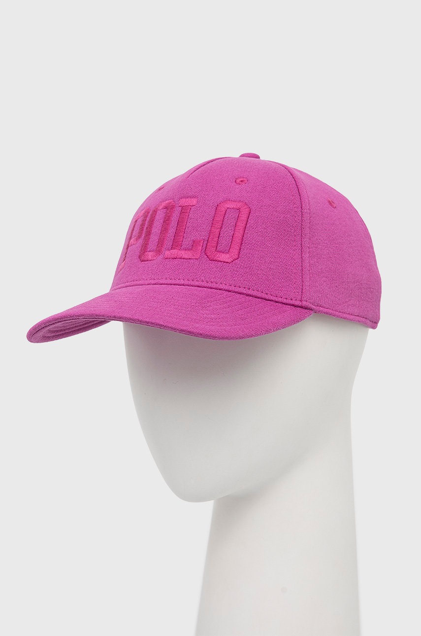

Шапка Polo Ralph Lauren в лилаво с апликация, Виолетов