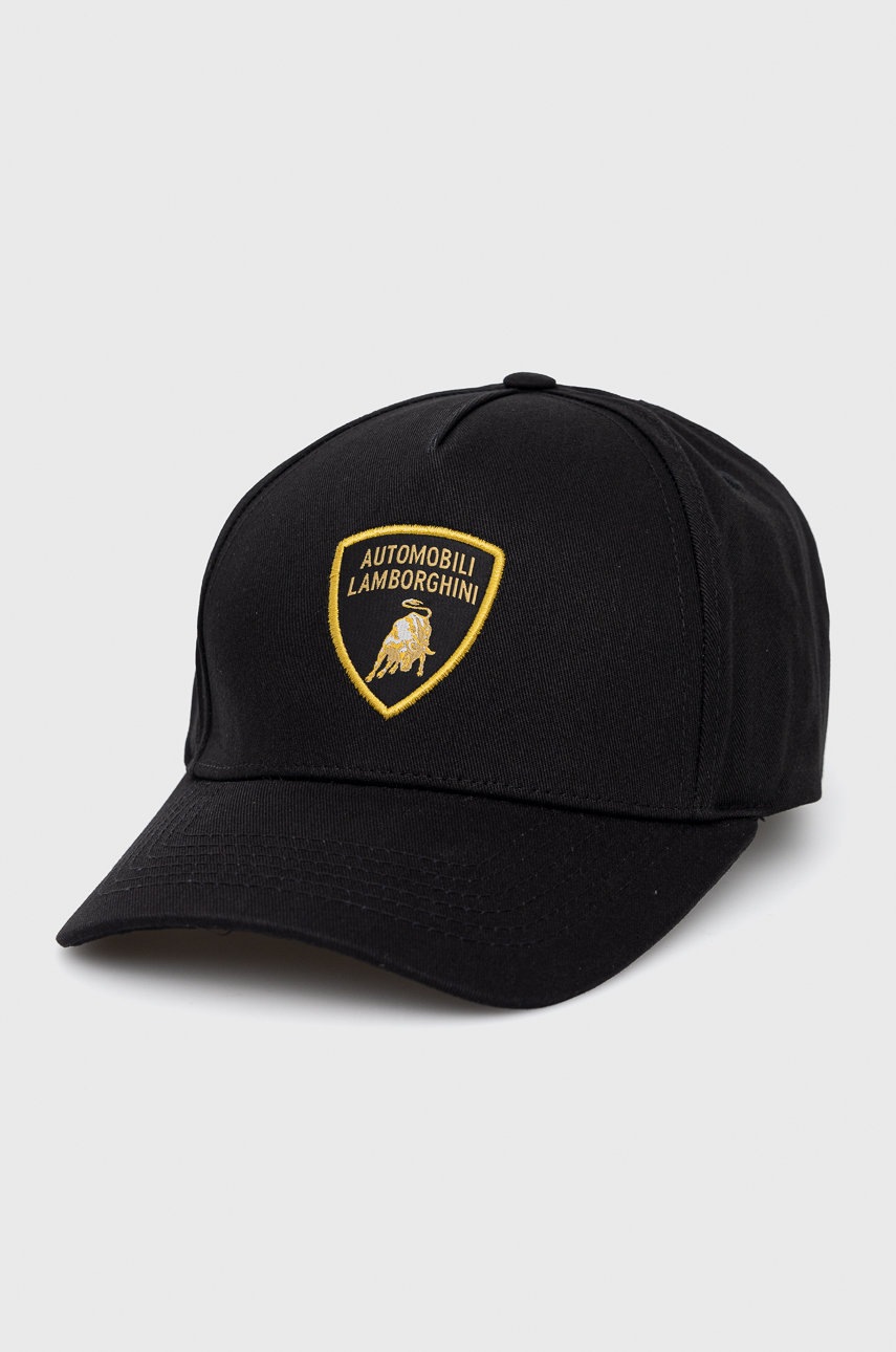 

Шапка Lamborghini в черно с изчистен дизайн, Черен