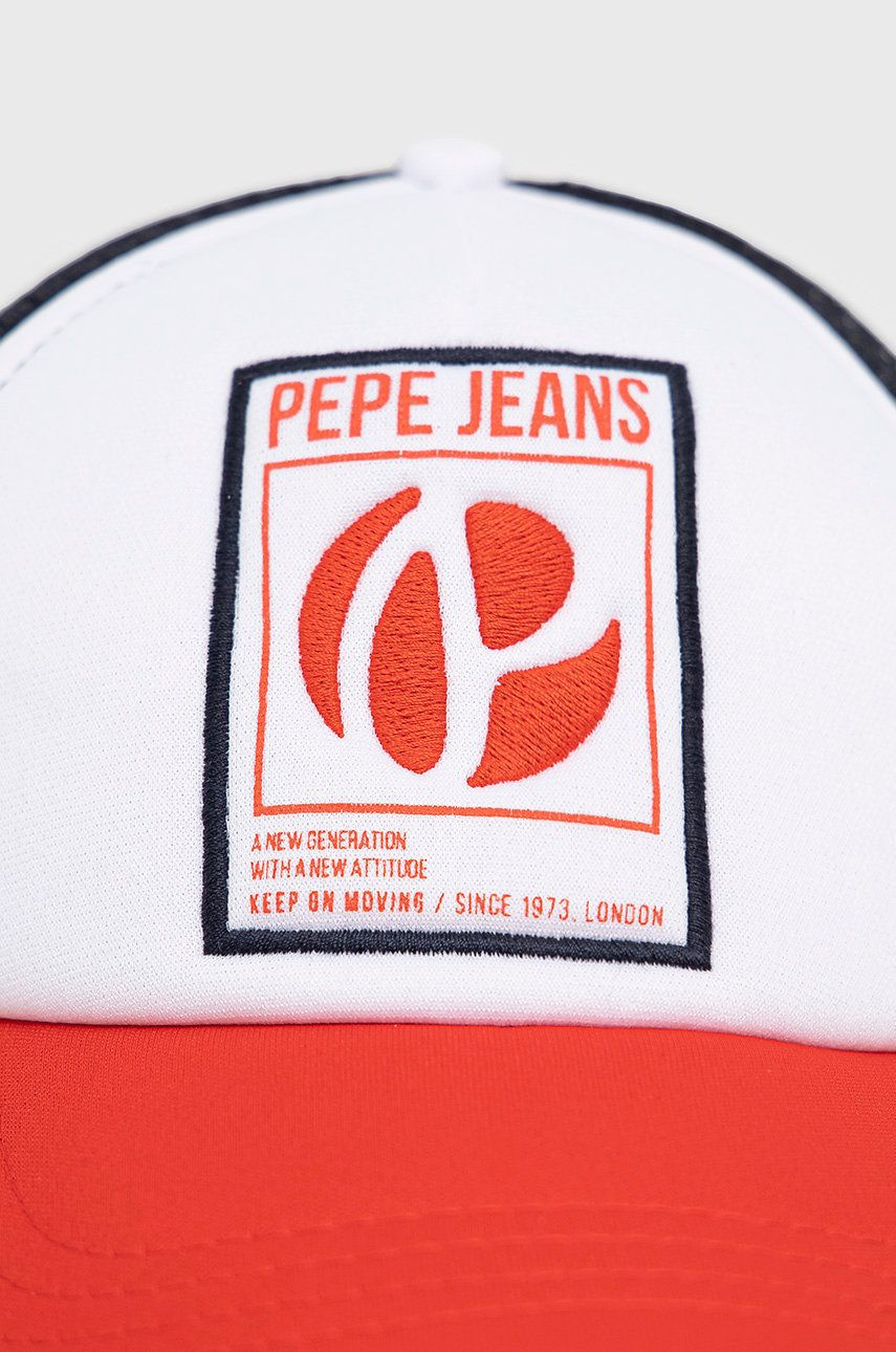 Kapa Pepe Jeans Terry Boja: Crvena, S Uzorkom