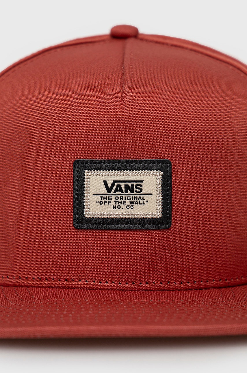 

Бавовняна кепка Vans колір червоний з аплікацією