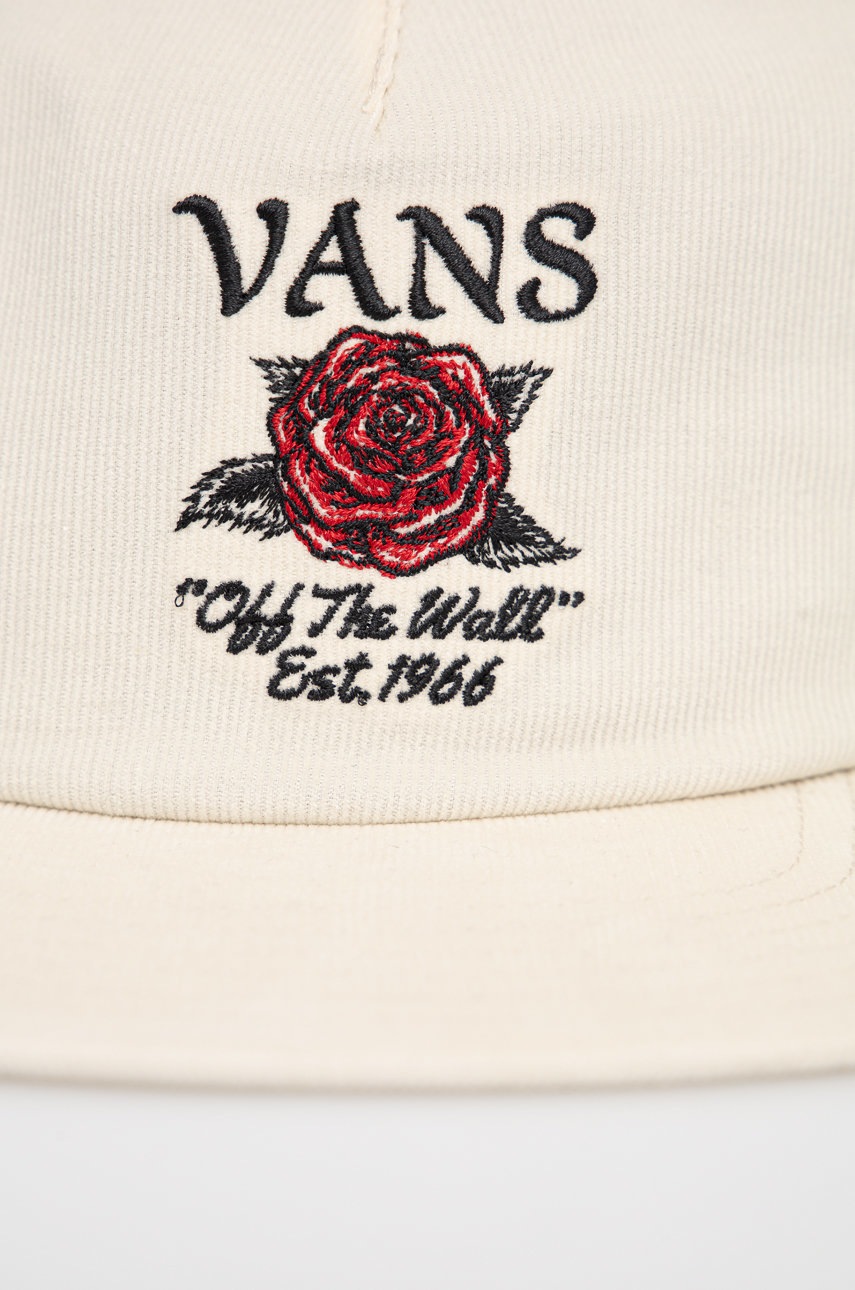 

Вельветовая кепка Vans цвет бежевый с аппликацией