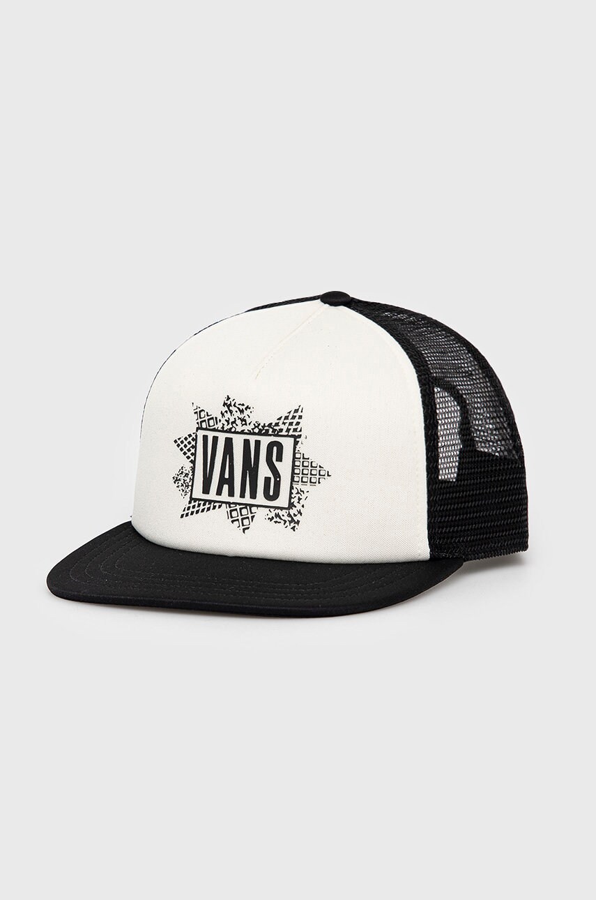 

Шапка Vans в бежово с десен, Бежов