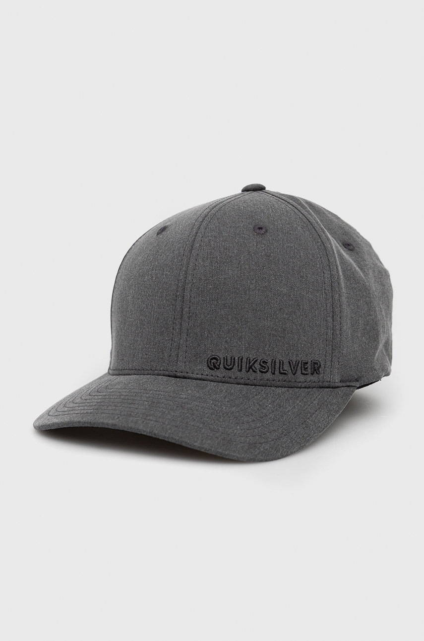 

Шапка Quiksilver в черно с изчистен дизайн, Сив