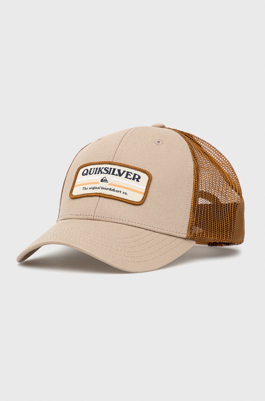 

Шапка Quiksilver в бежово с апликация, Бежов