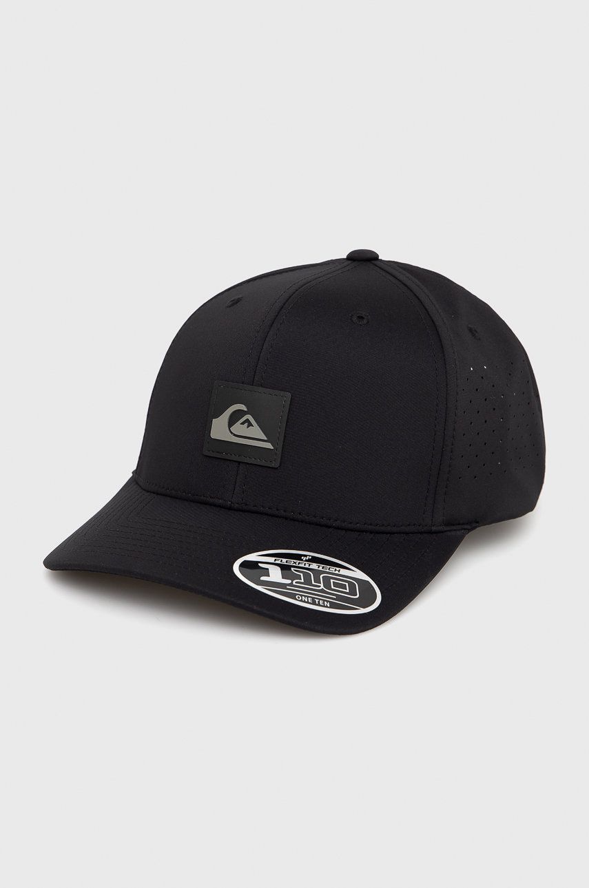 Quiksilver șapcă culoarea negru, neted