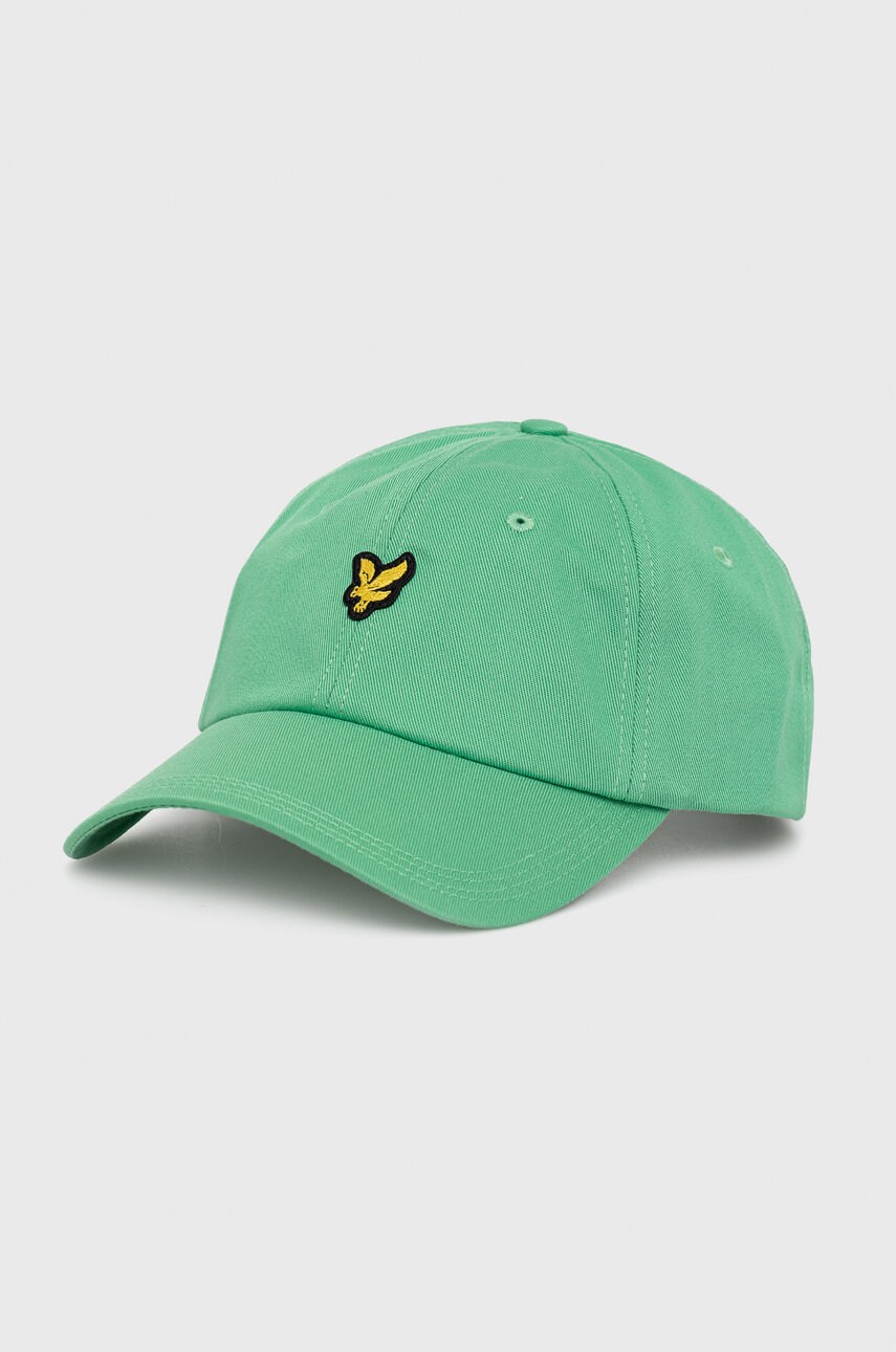 Lyle & scott caciula din bumbac culoarea verde, neted