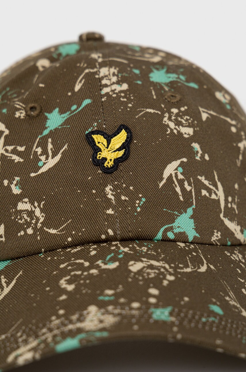 

Бавовняна кепка Lyle & Scott колір зелений з принтом