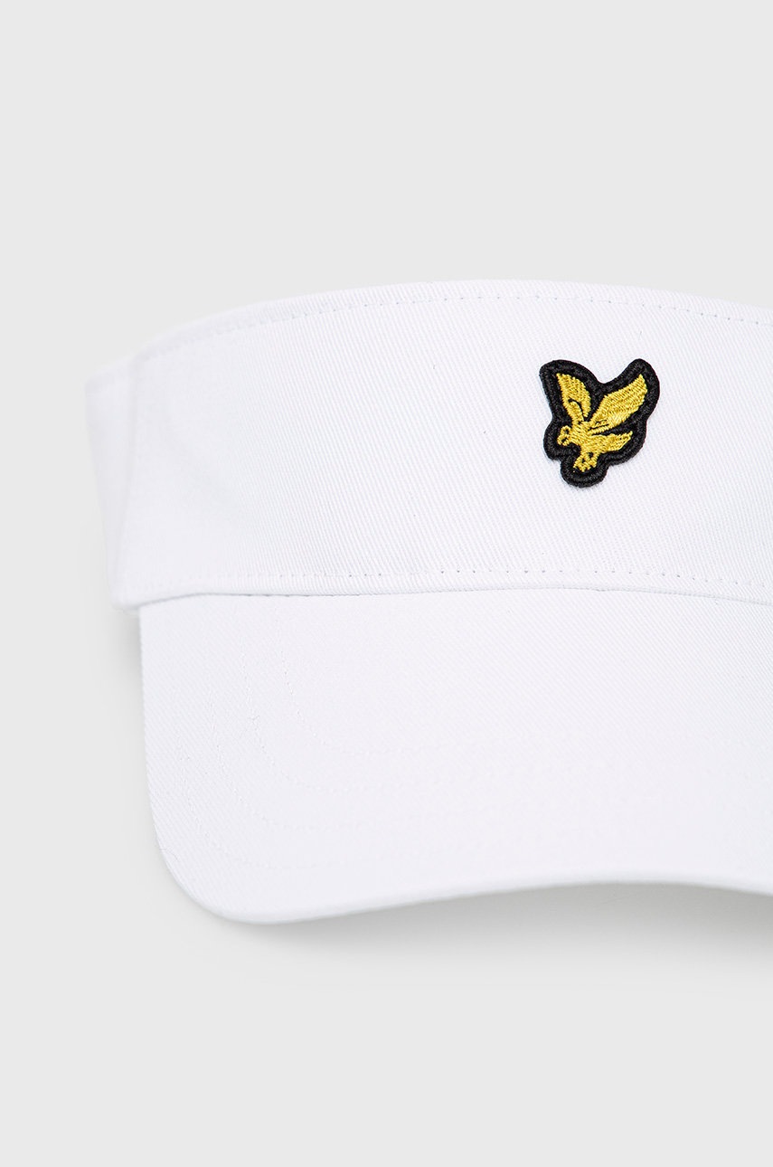 

Хлопковый козырёк Lyle & Scott цвет белый с аппликацией