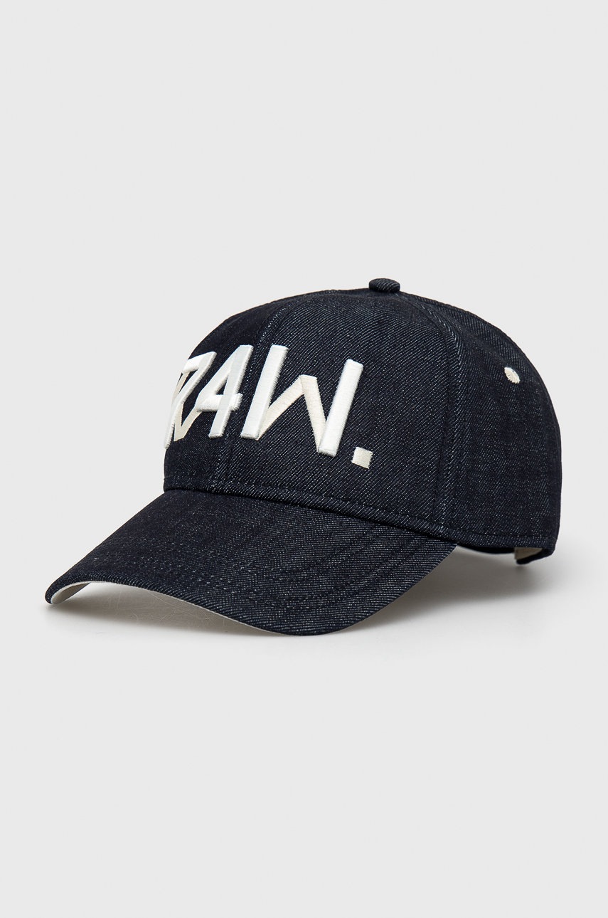 

Шапка G-Star Raw в тъмносиньо с изчистен дизайн, Тъмносин