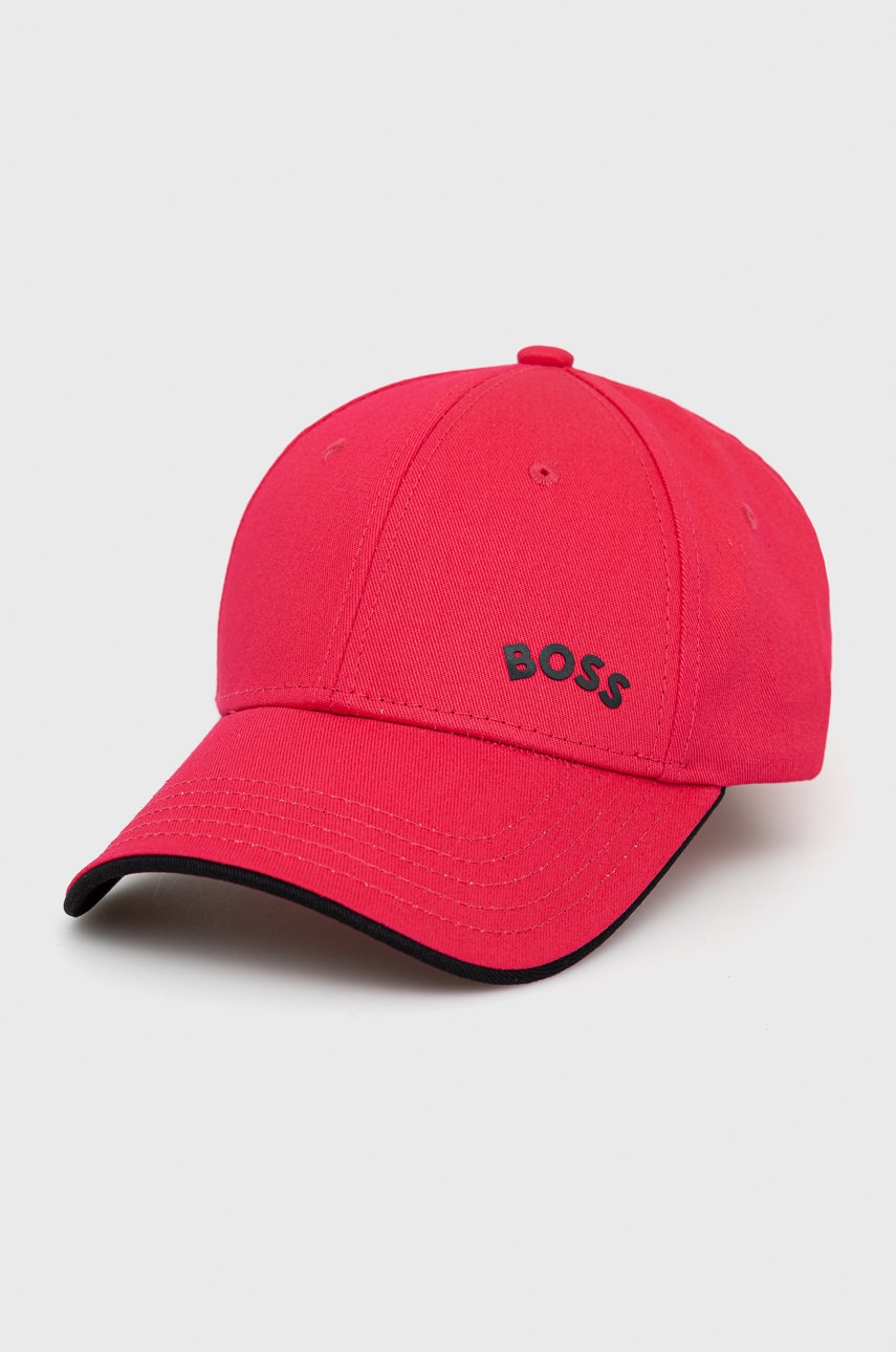 BOSS șapcă din bumbac Boss Athleisure , culoarea roz, neted