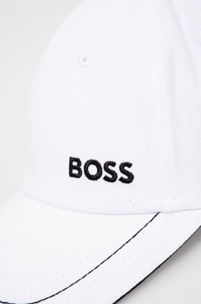 

Хлопковая кепка BOSS Boss Athleisure цвет белый с аппликацией