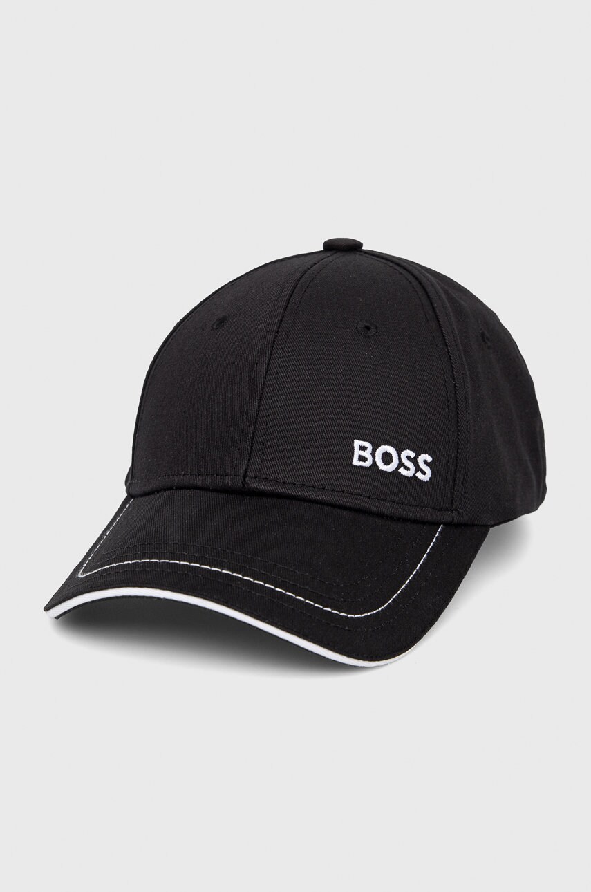 Boss sapcca din bumbac boss athleisure culoarea negru, cu imprimeu