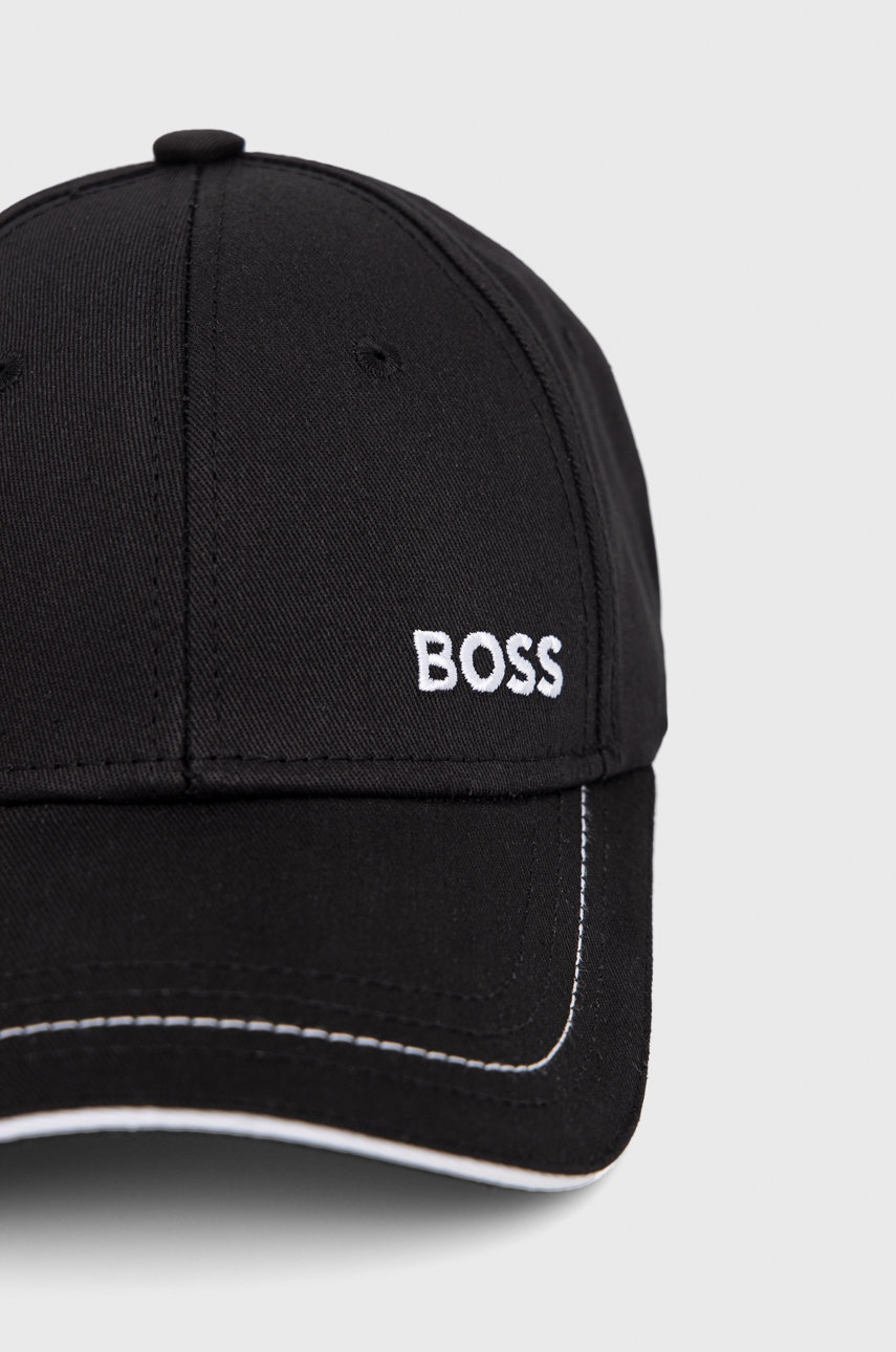 

Хлопковая кепка BOSS Boss Athleisure цвет чёрный с аппликацией