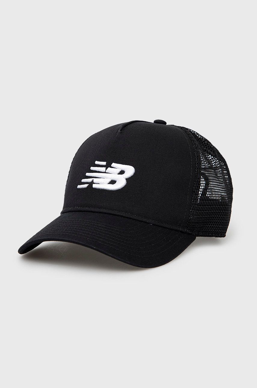New Balance șapcă LAH01001BK culoarea negru, cu imprimeu LAH01001BK-BK