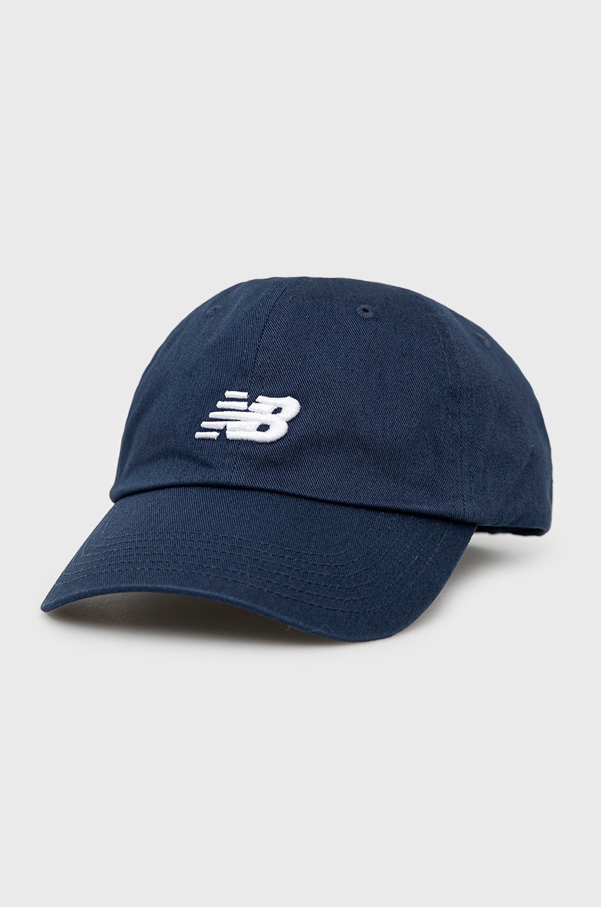New balance caciula din bumbac lah91014ngo culoarea albastru marin, cu imprimeu