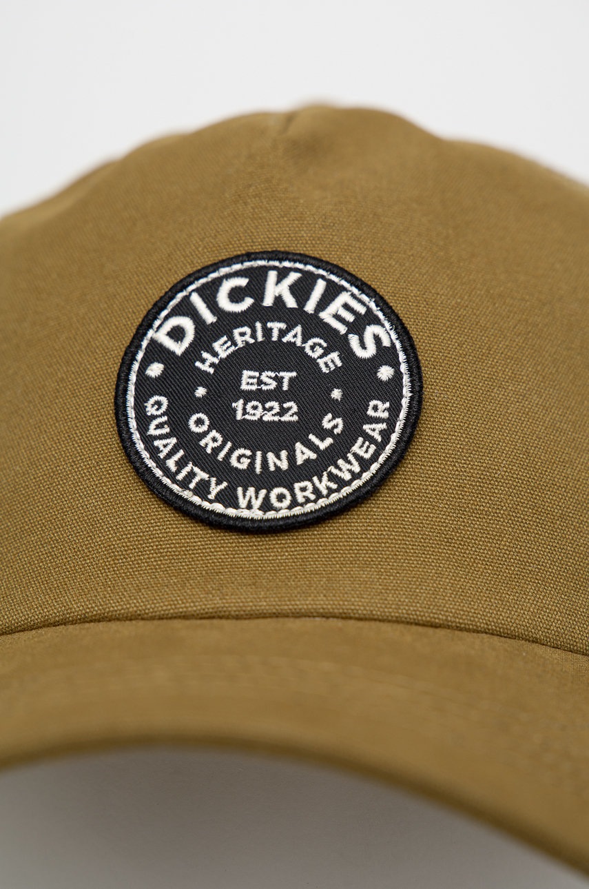 

Кепка Dickies колір зелений з аплікацією
