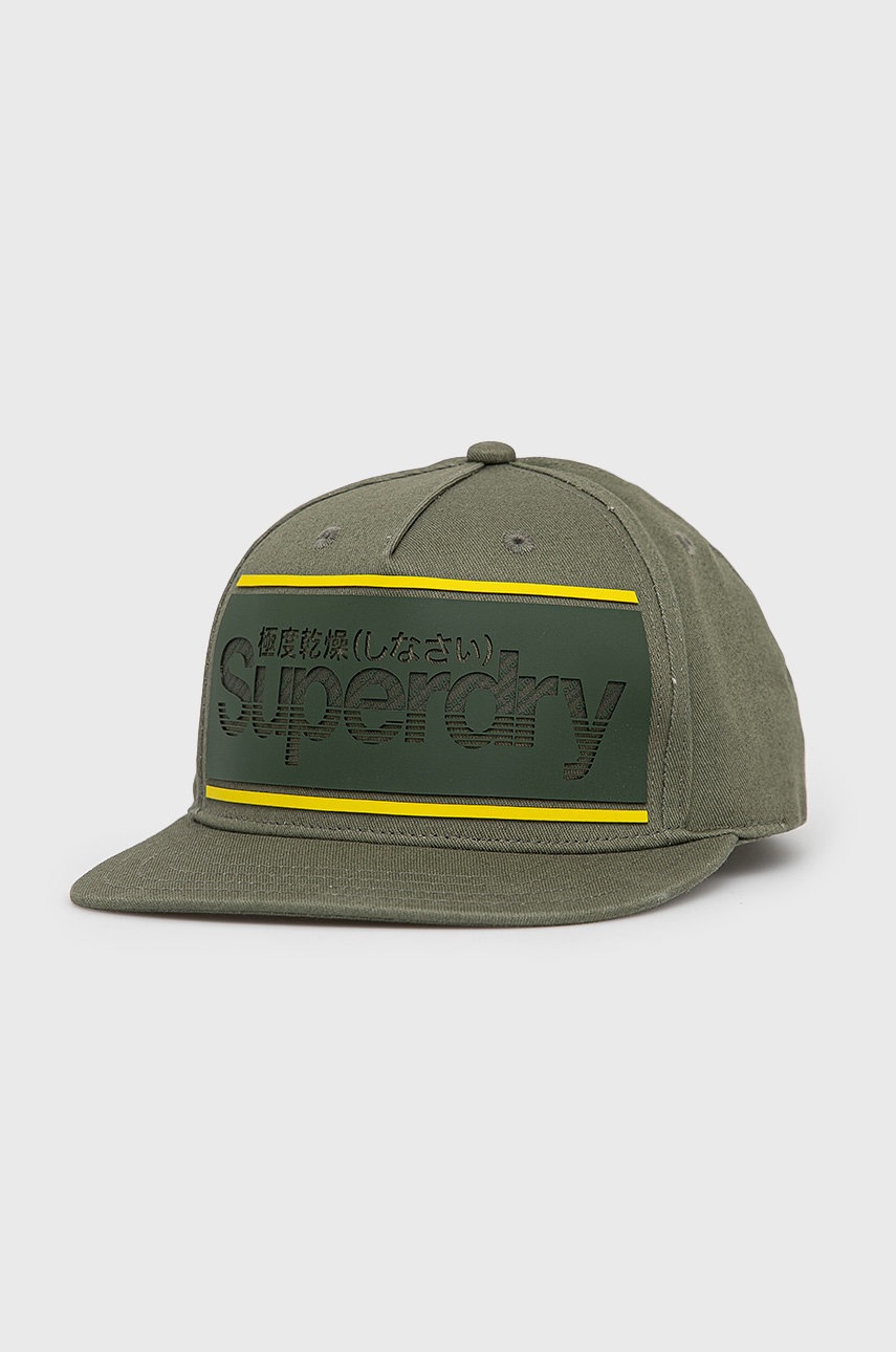 

Шапка Superdry в зелено с апликация, Зелен