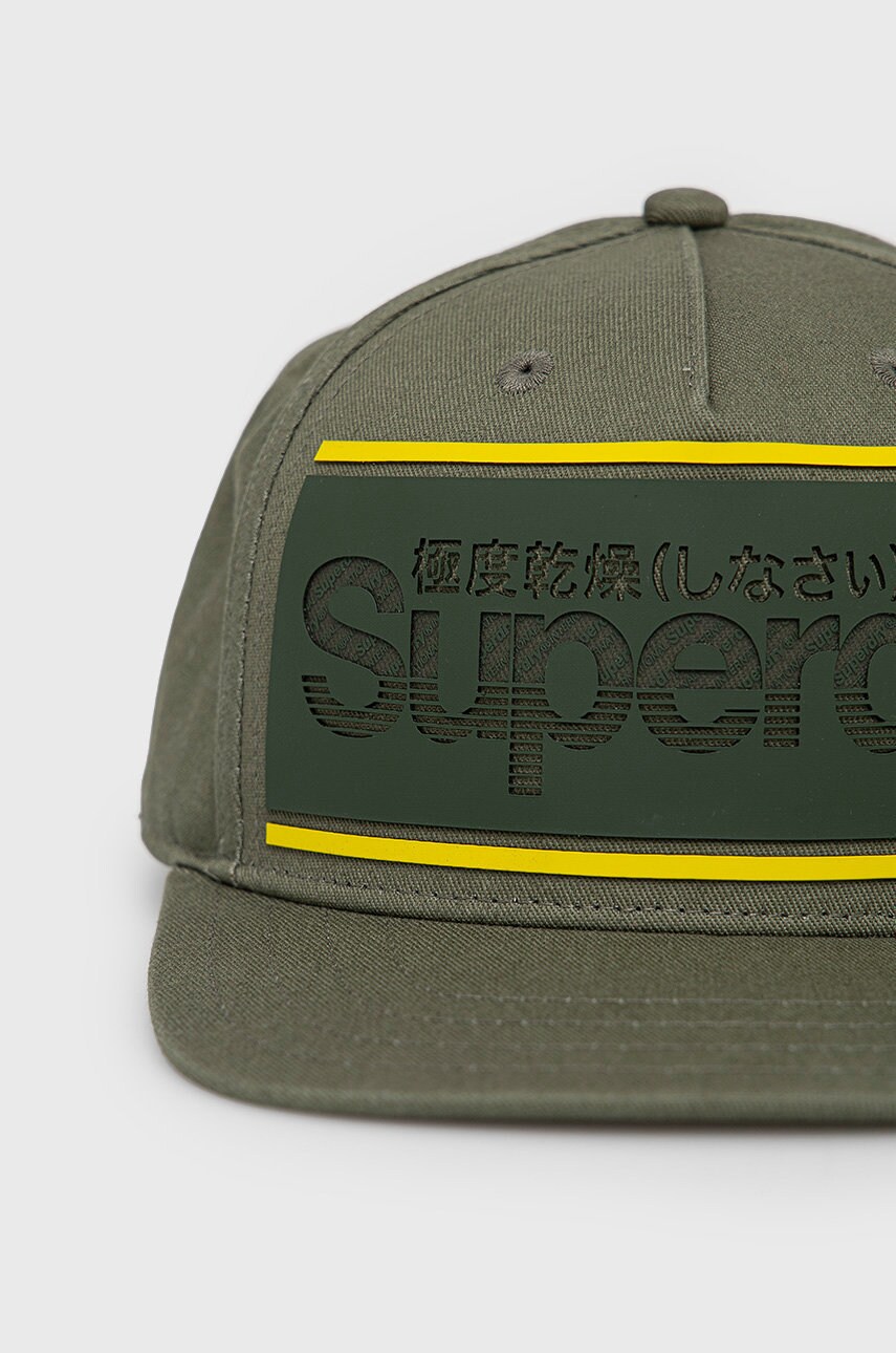 

Кепка Superdry колір зелений з аплікацією