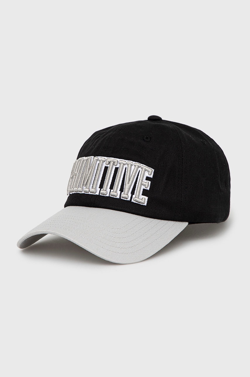 

Памучна шапка Primitive Cut N Sew в черно с апликация, Черен