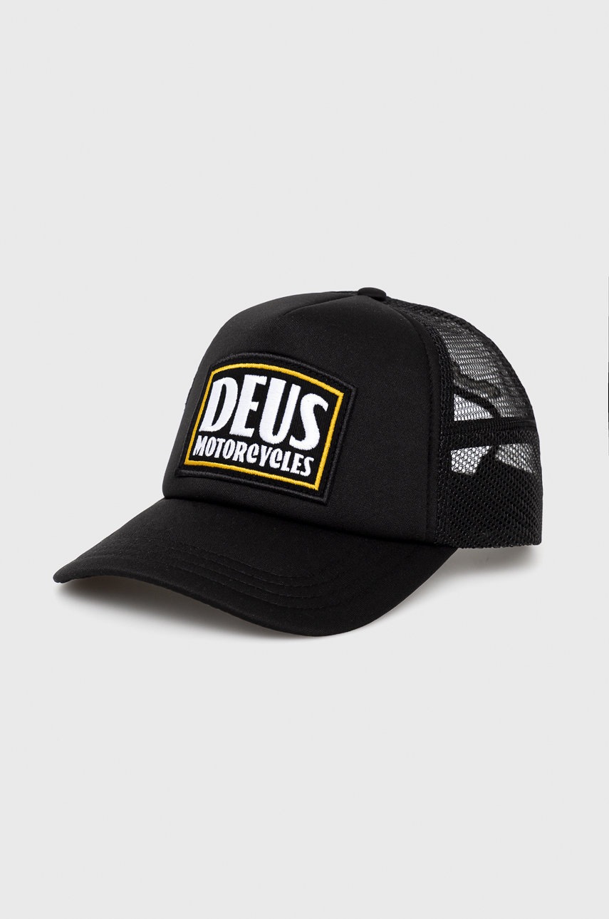 Deus Ex Machina caciula culoarea negru, cu imprimeu