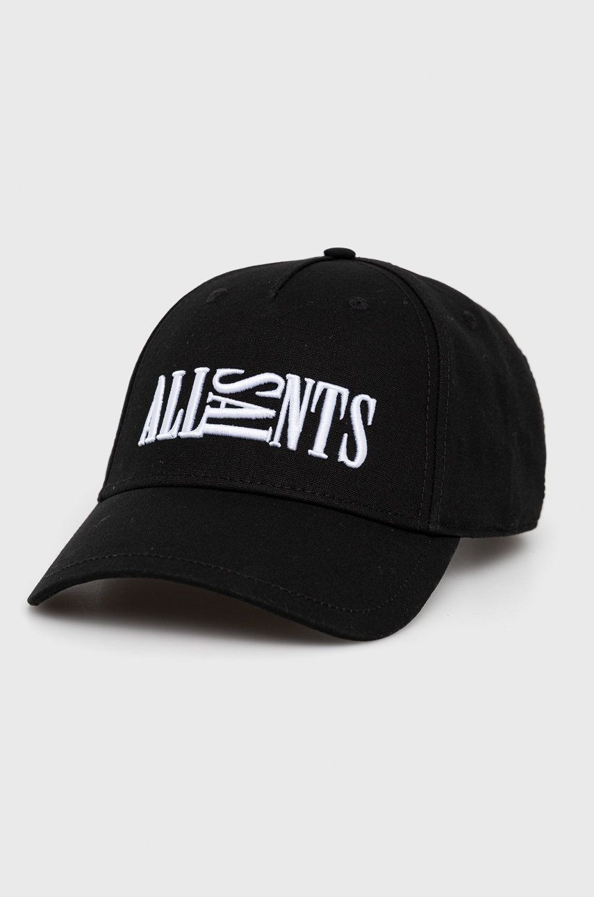 AllSaints șapcă din bumbac culoarea negru, cu imprimeu