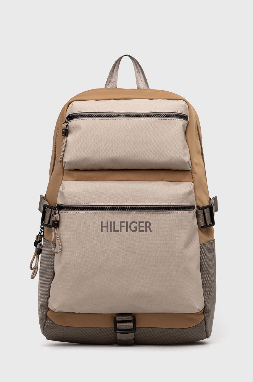 Tommy Hilfiger plecak męski kolor beżowy duży z nadrukiem