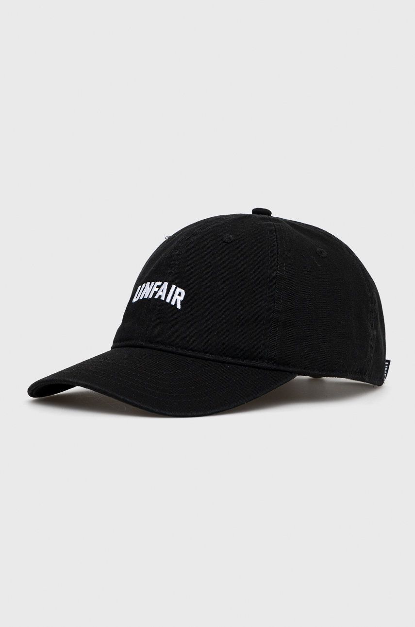 Unfair Athletics czapka bawełniana kolor czarny z aplikacją