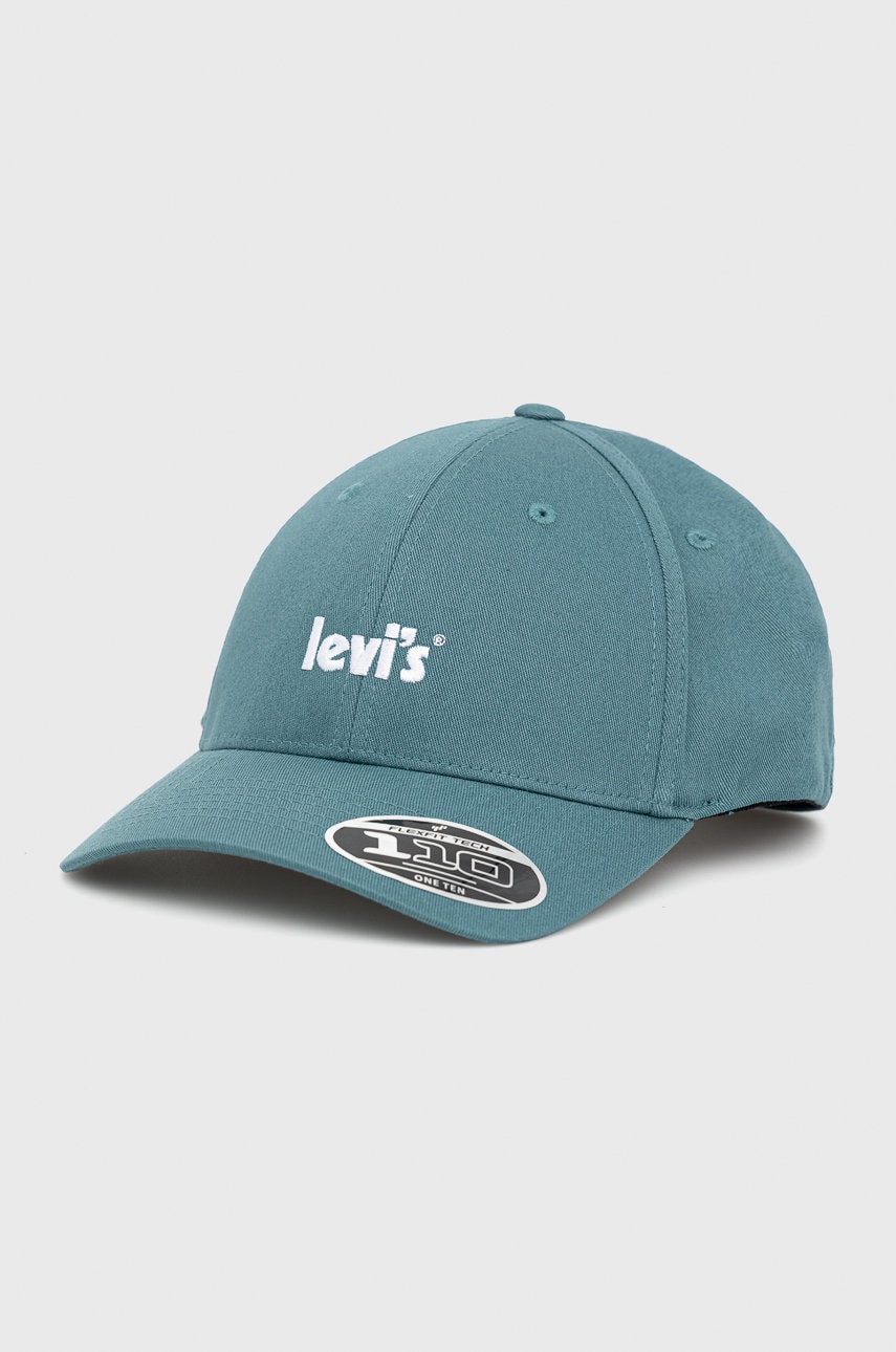 Levi's caciula culoarea turcoaz, cu imprimeu