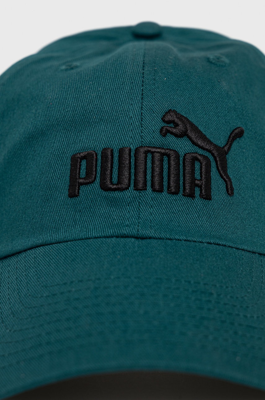 

Хлопковая кепка Puma цвет зелёный с аппликацией