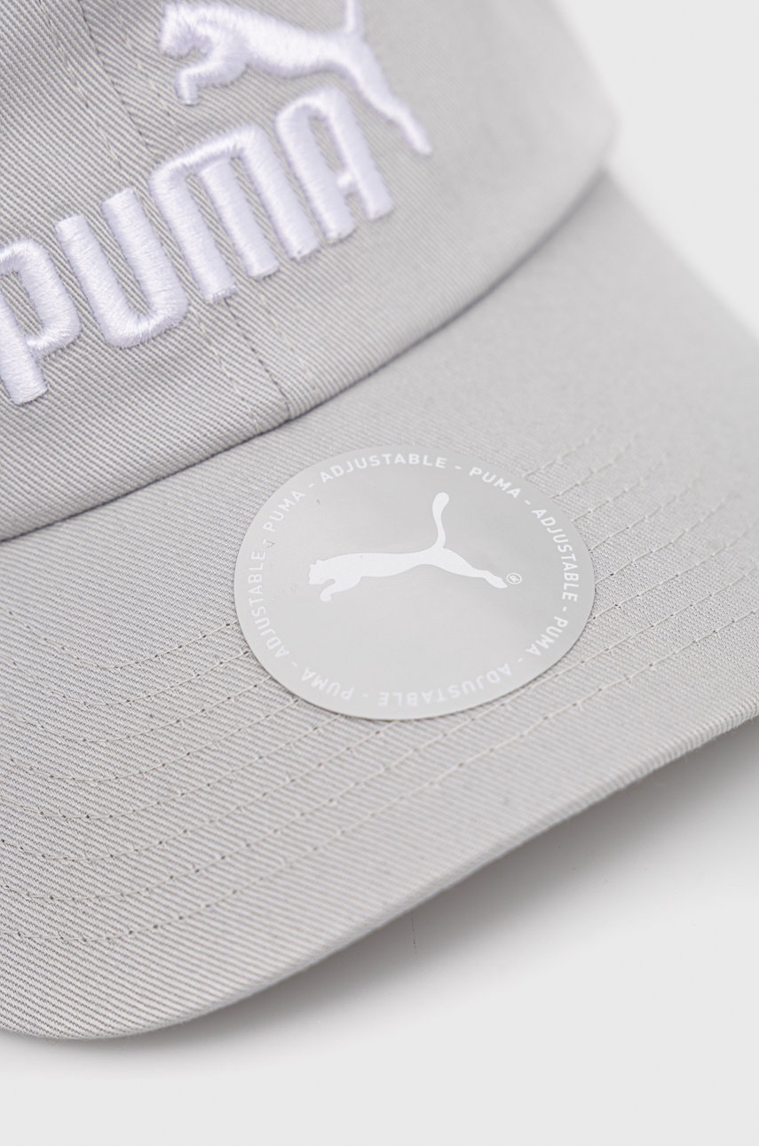 

Бавовняна кепка Puma колір сірий з аплікацією