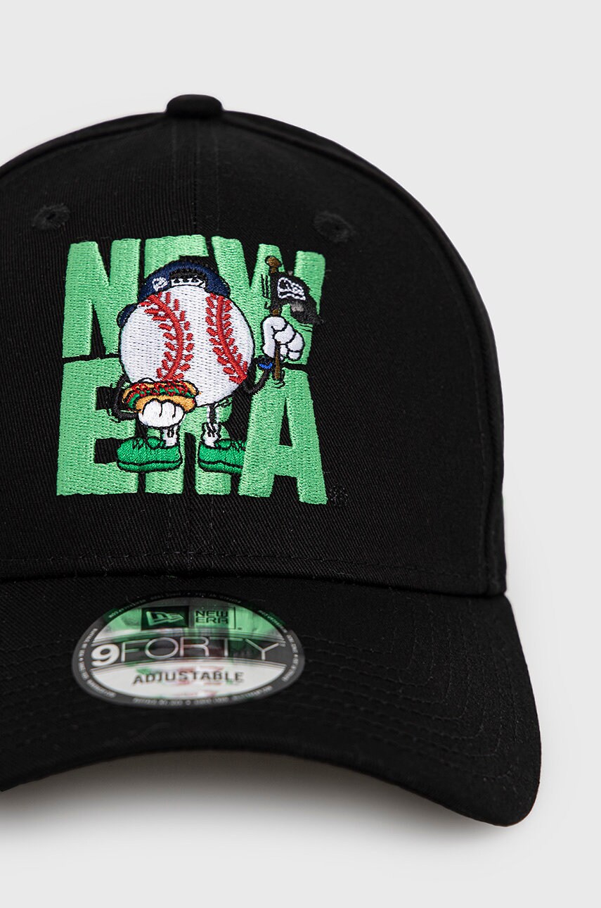 

Хлопковая кепка New Era цвет чёрный с аппликацией