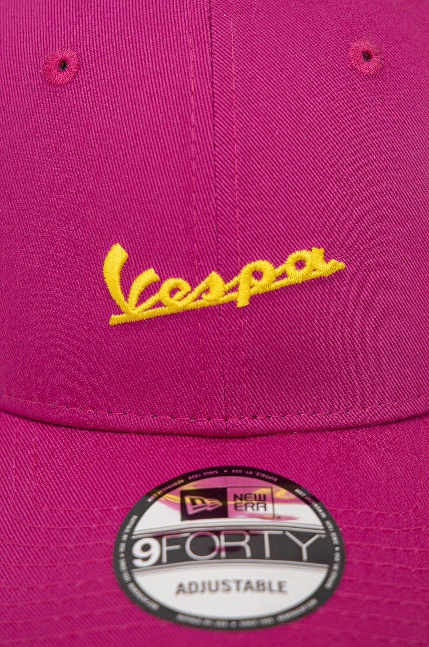 

Хлопковая кепка New Era цвет розовый с аппликацией