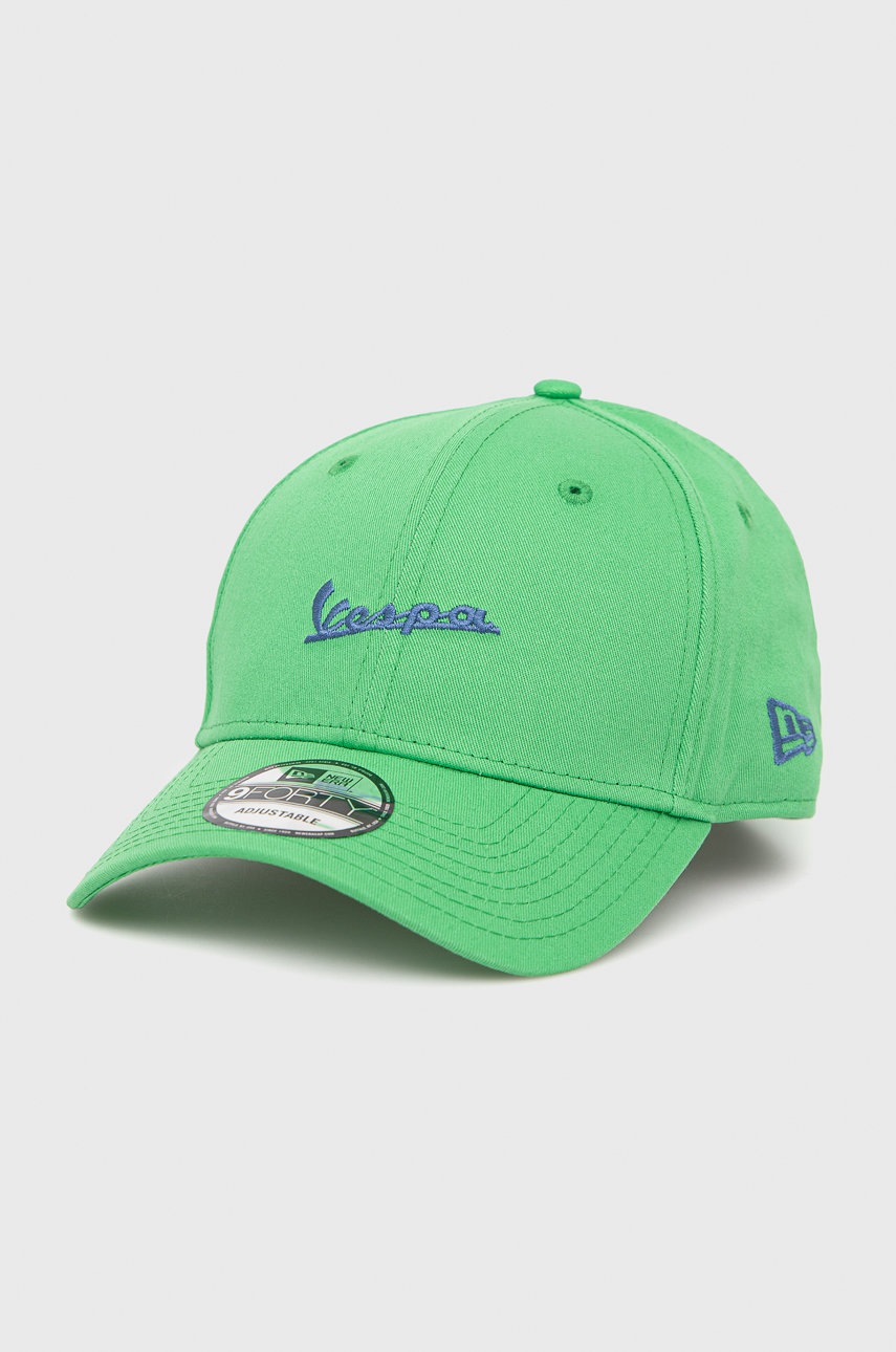 

Памучна шапка New Era в зелено с апликация, Зелен