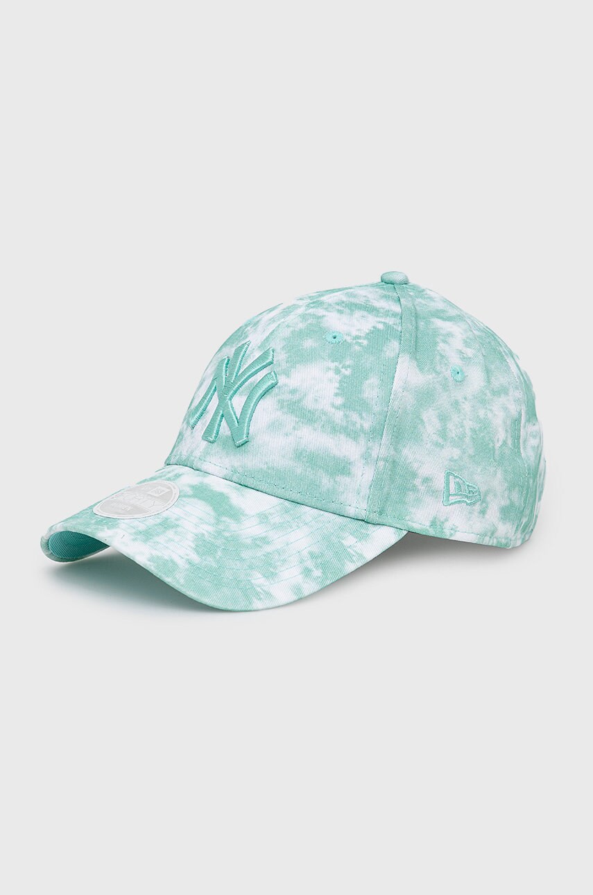 

Памучна шапка New Era в зелено с апликация, Зелен