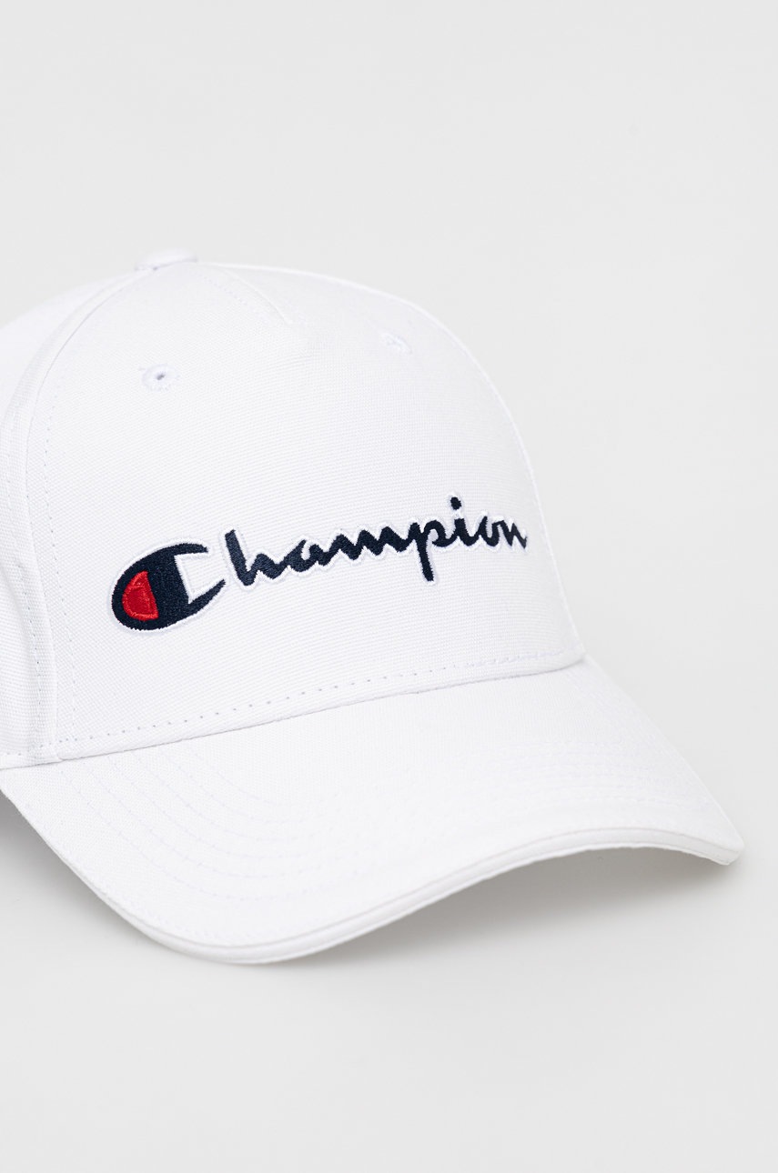 

Хлопковая кепка Champion 805550 цвет белый с аппликацией